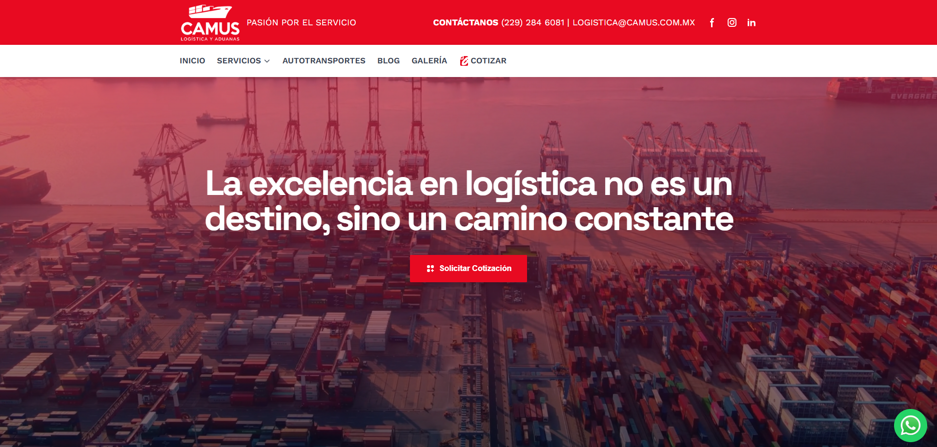 Proyecto Logística Camus - Banner Principal